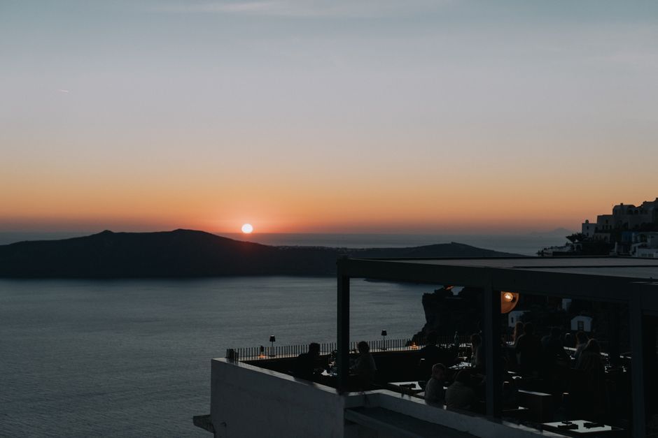 Jantar privado em Santorini